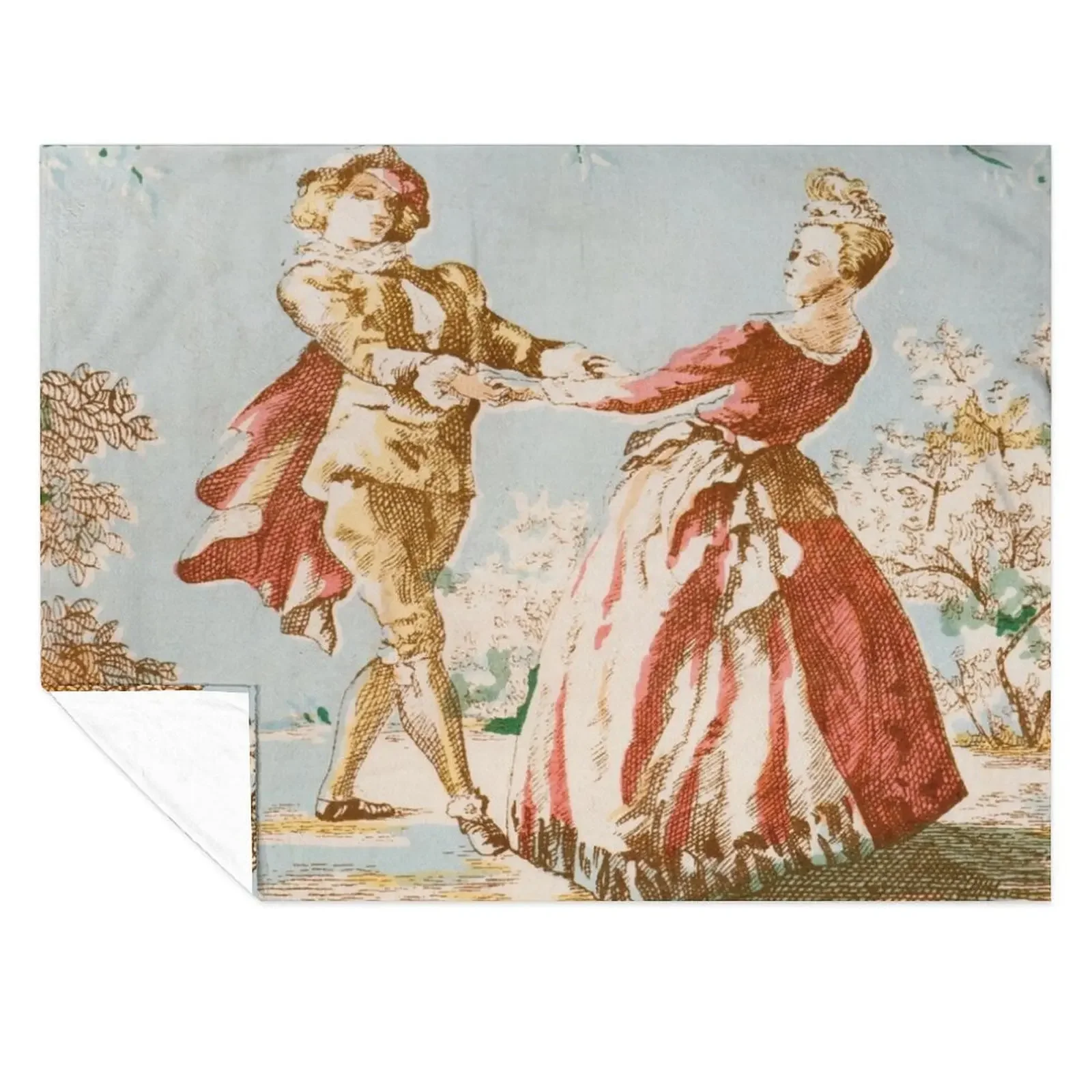 

Distressed Toile de Jouy Print Throw Blanket Blankets For Baby Hair Sleeping Bag Decorative Sofa Blankets