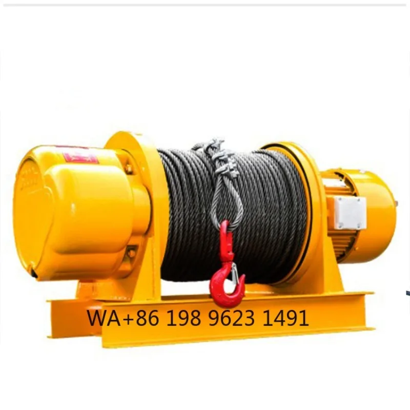 JKD  Small Electric Wire Rope Winch 220V 5T 8T Marine Cable Pulling Hoist Portable Industrial Lifting Crane Equipment