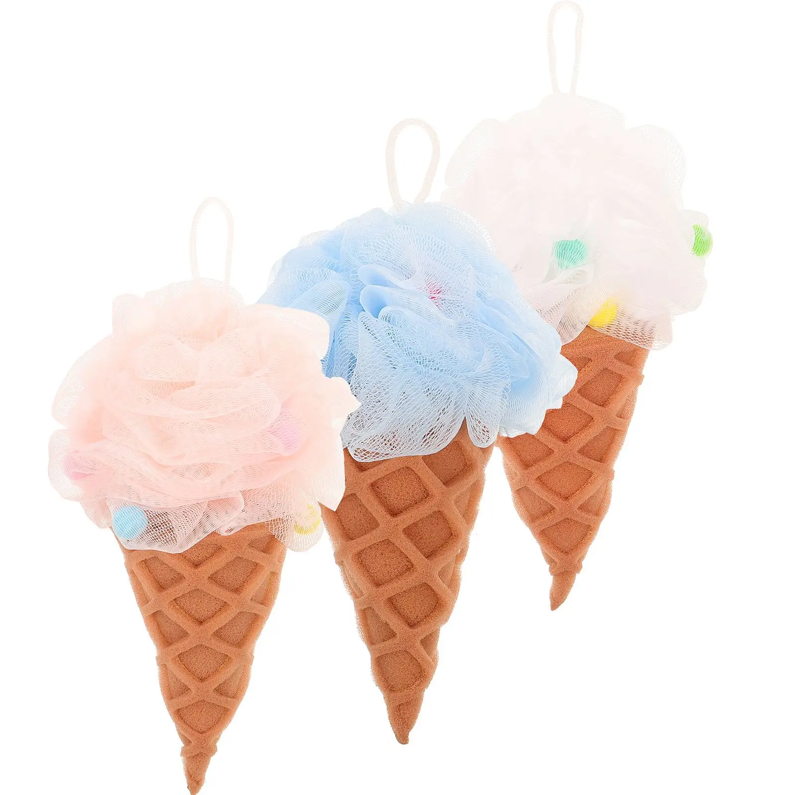 Body Bath Ball Sponge Exfoliating Shower Scrubber Bathtub Products Ice Cream Work