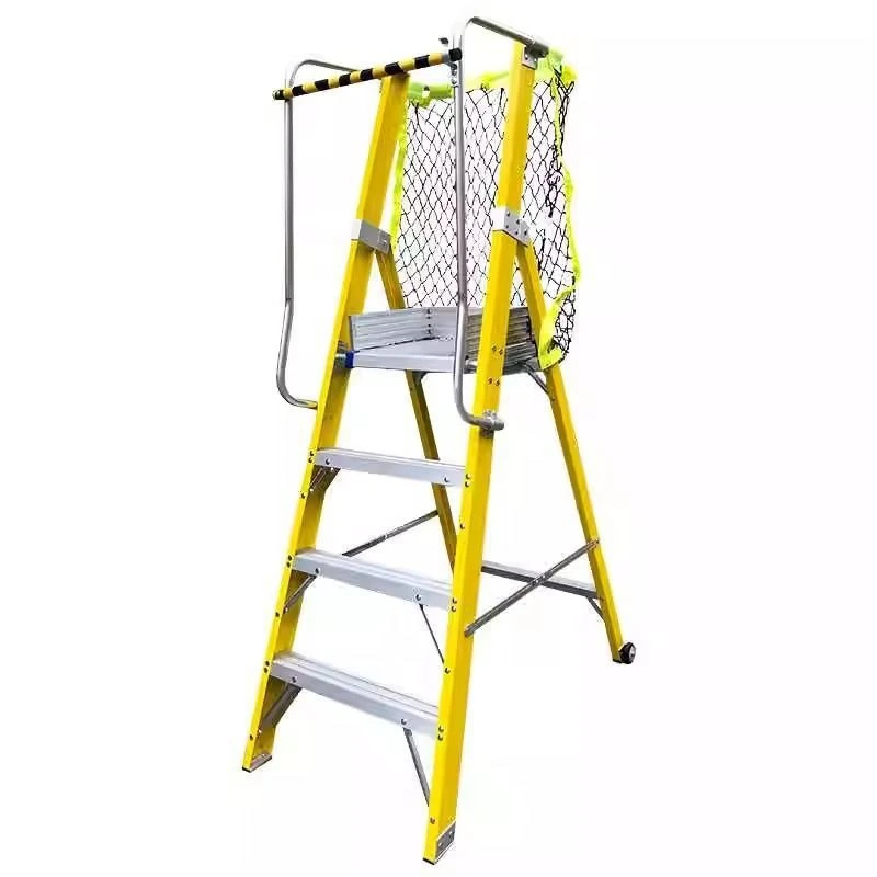 Isolierte, verdickte, glasfaserverstärkte Kunststoff-Sicherheits-Fischgrätenleiter, Plattformleiter, Handlauf, Zaun, Sicherheit