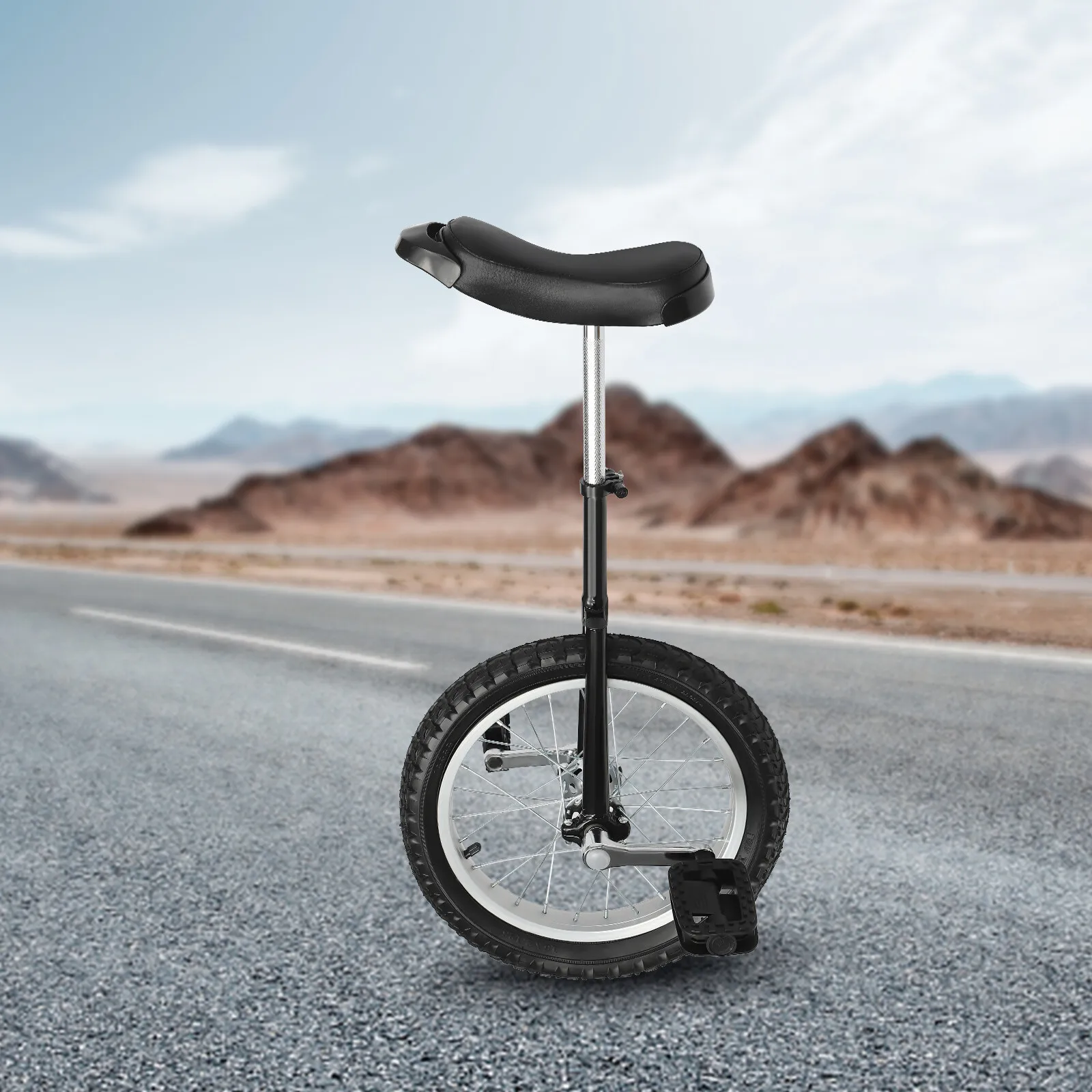 

16in Wheel Unicycle Balance Training Bike Fitness Bicycle Adjustable Skid-proof