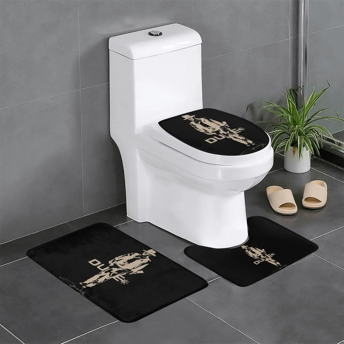 John Wayne 3 Pcs Bath Mat Bathroom Set Toilet Lid Cover Home Decor Non-Slip Carpet Floor Rug