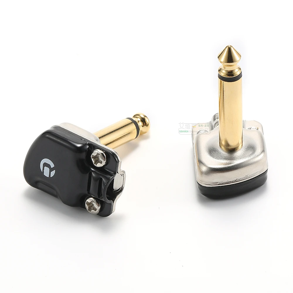 10 sztuk Neutrik's REAN Jack 6.35mm płaskie złącza elektryczne kątowy 1/4 "Mono TS wtyczka gitara węże Phono Pancake konwerter — zdjęcie 4