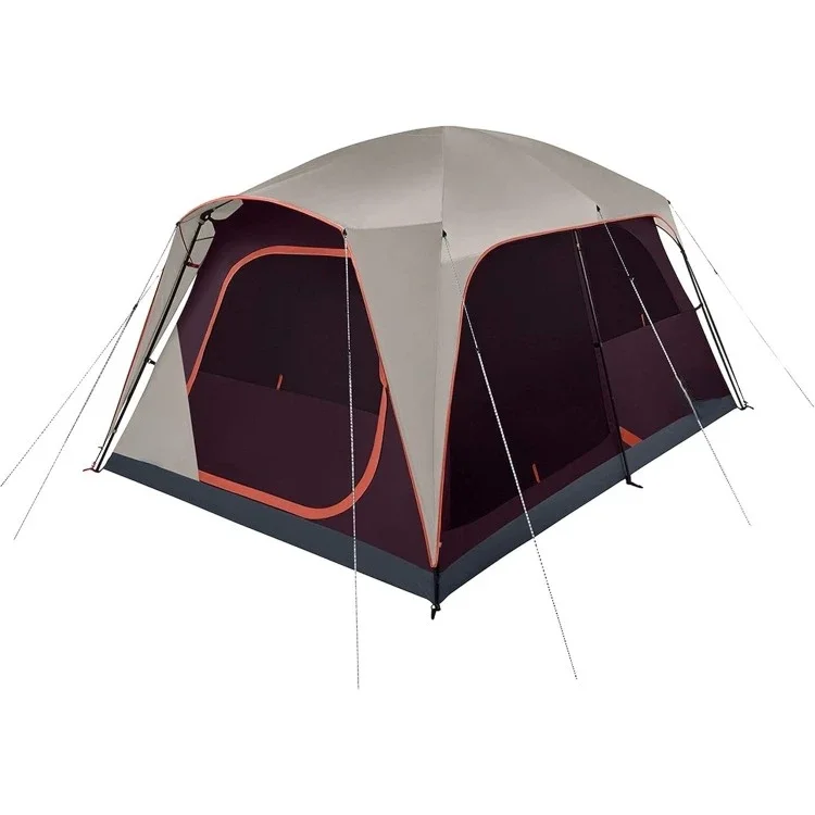 Skylodge Camping Tent, 8/10/12 Person Weatherproof Family Tent with Convertible Screen Room, Color-Coded Poles, Room Divider,