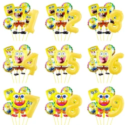 6pcs SpongeBob SquarePants Balloon set Birthday Party Balloons Helium Ballons Boy Girl Baby Shower Party Supplies