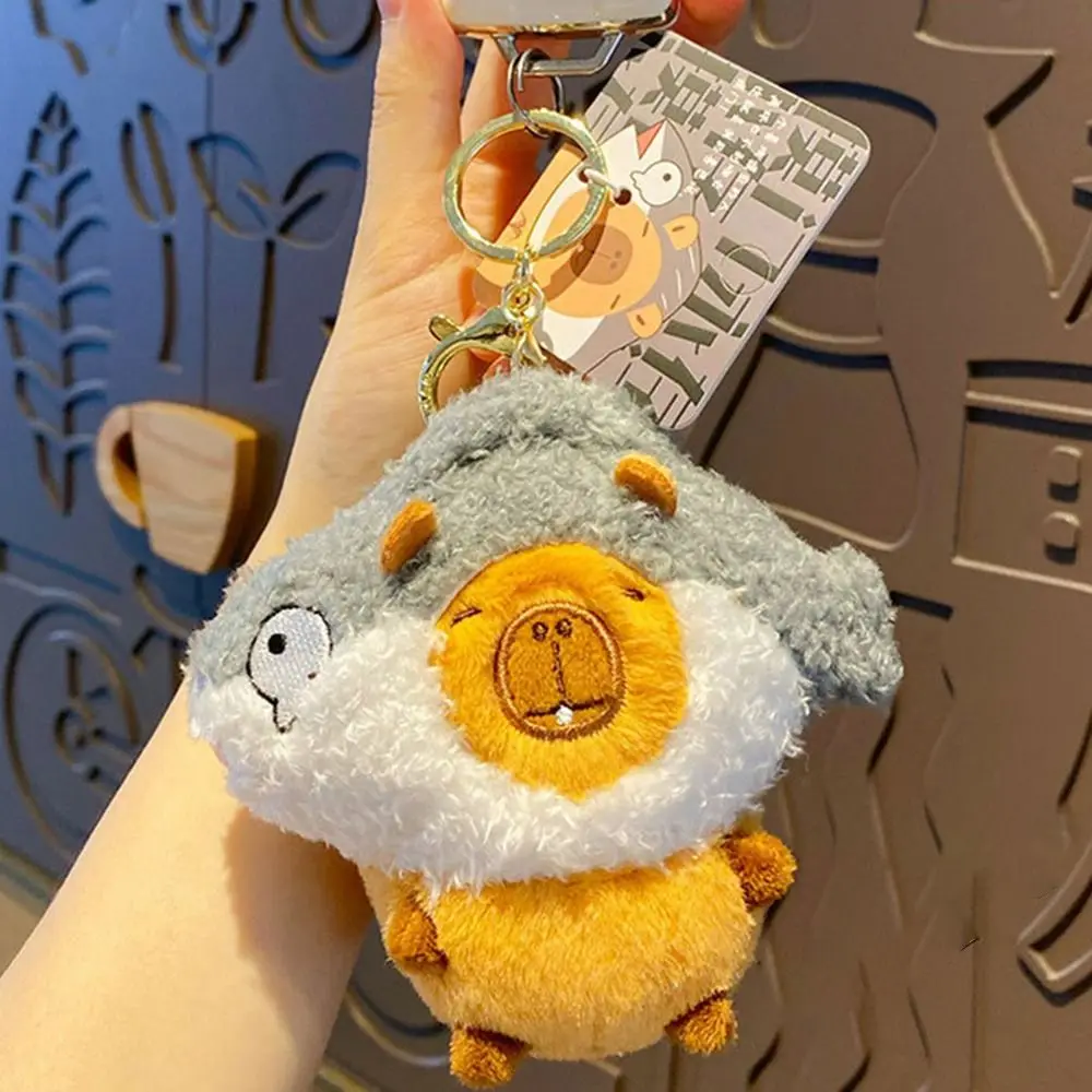 Plüsch Capybara Anhänger lustig machen einen Ton ausgestopfte Puppen tasche Anhänger hängen Ornament Paar Schlüssel ring Tasche Dekoration