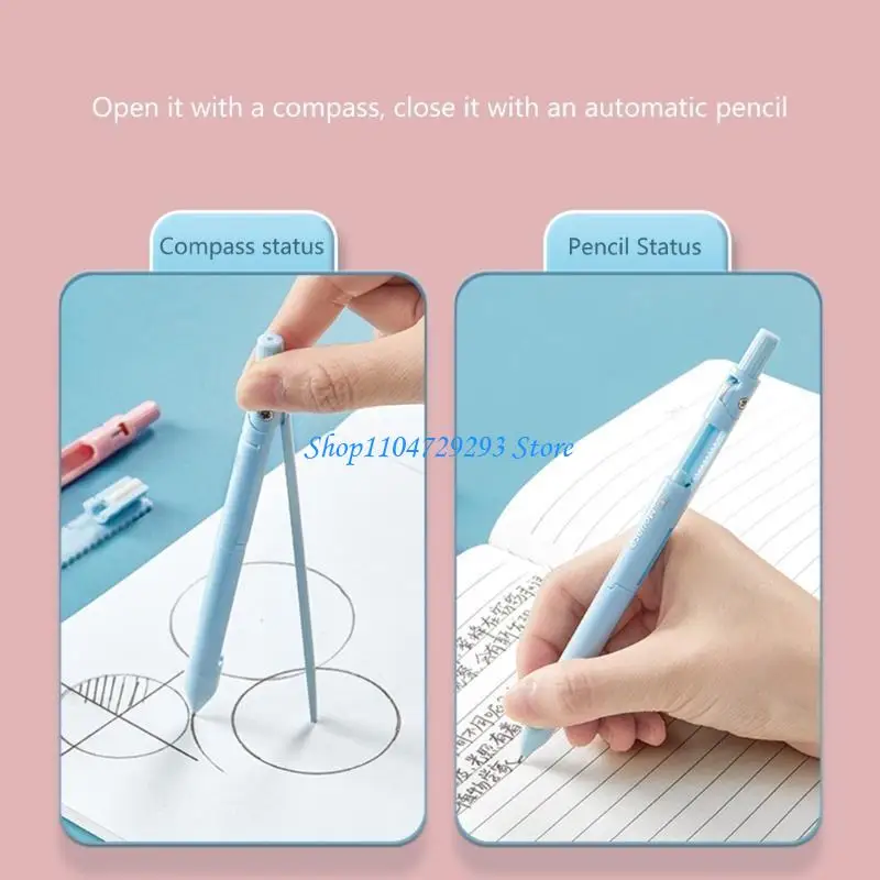 Y2GD Pensil Kompas 4 in 1, Kompas Matematika Geometri Siswa untuk Geometri Kantor