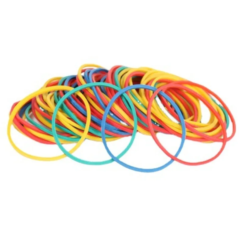 100PCS 50mm Durable Multi-Color Rubber Bands Office Supplies Stretchable Rubber Bands Stationery Supplies 2 Inch Rubber Bands