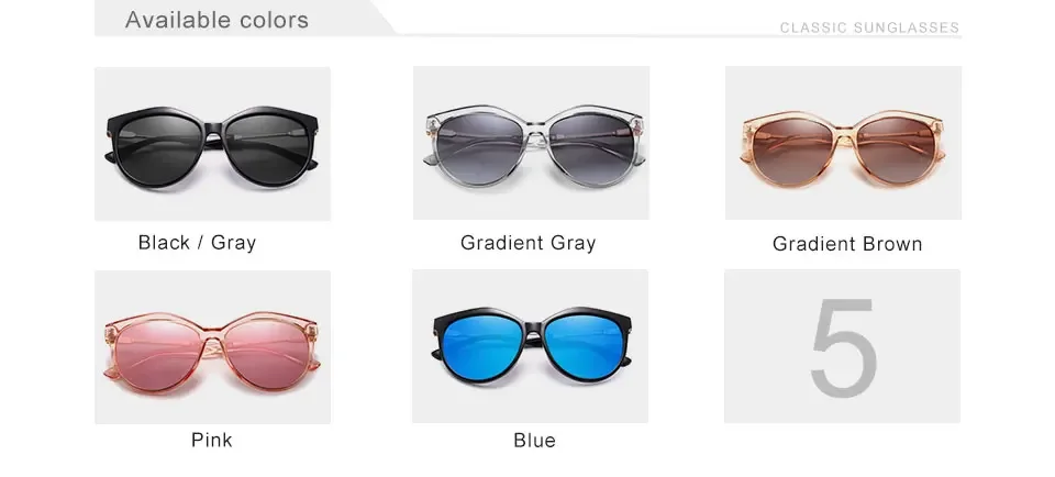 KINGSEVEN Mode Frauen Sonnenbrille Polarisierte UV400 Objektiv Luxus Fahren Runde Große Rahmen Gläser Legierung Cat Eye Weibliche Brillen – Detail 4