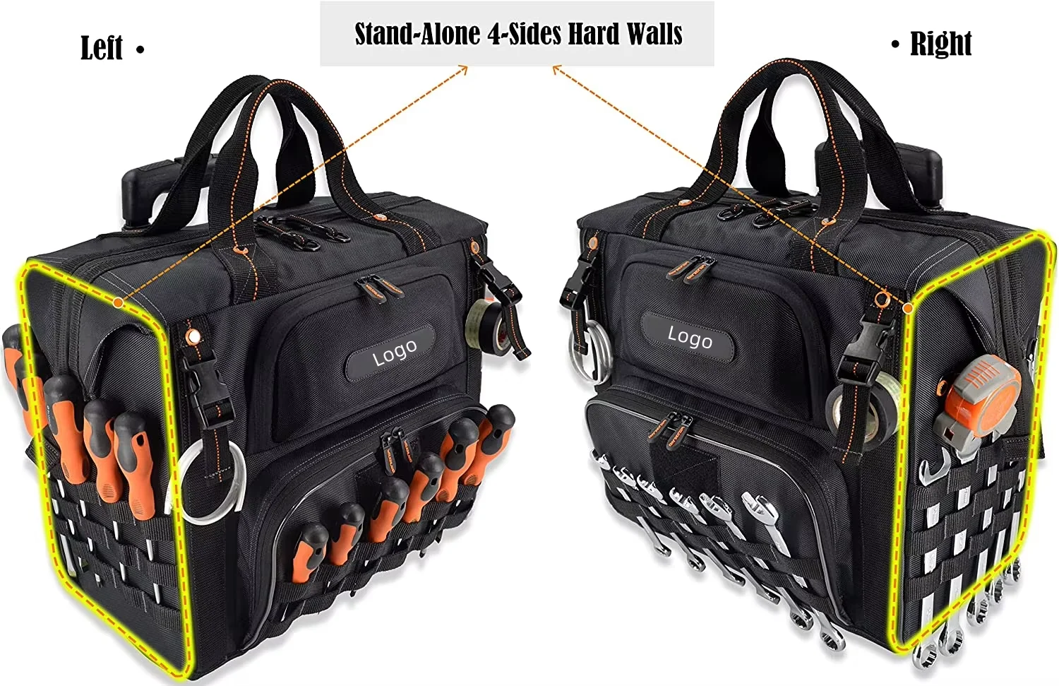New  Pockets Electrician Pros Kit Tool Tote Bags Large Heavy  HVAC Rolling Trolley Tool Bag with Wheels