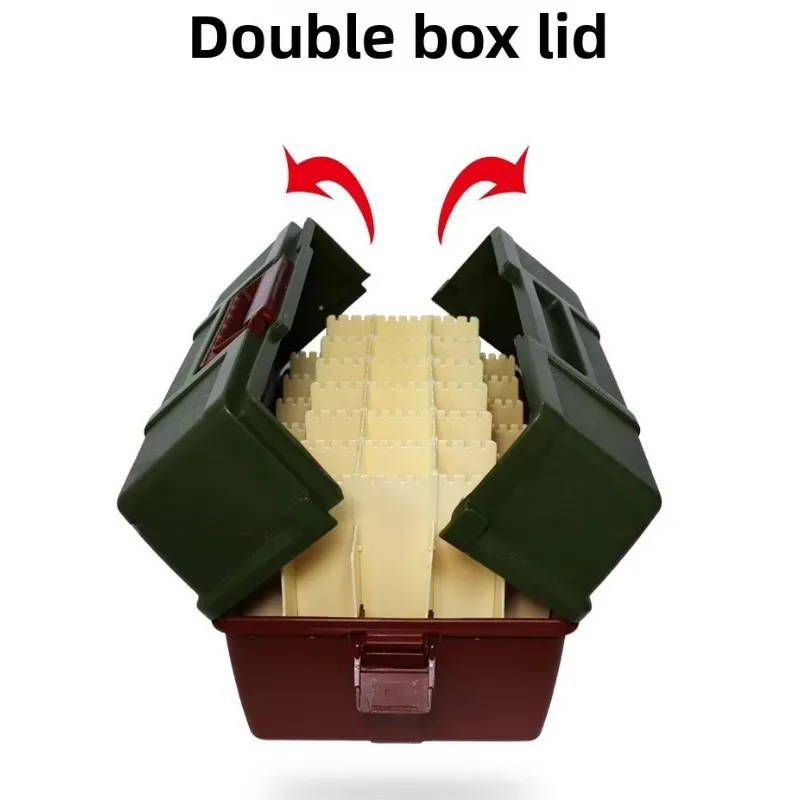 ABS Plastic Minnow Lure Storage Box Portable Multifunctional Fishing Tackle Box with Adjustable Dividers