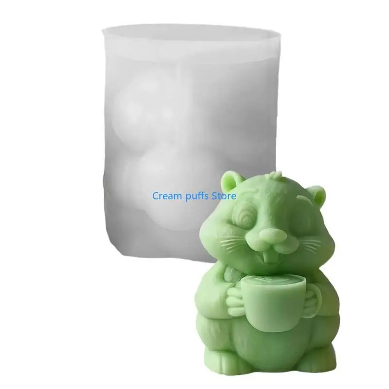 

50LE Soft Silicone Mold Crafting Moulds Groundhog Figurine Molds Suitable for Handmade Present and Artistic Projects