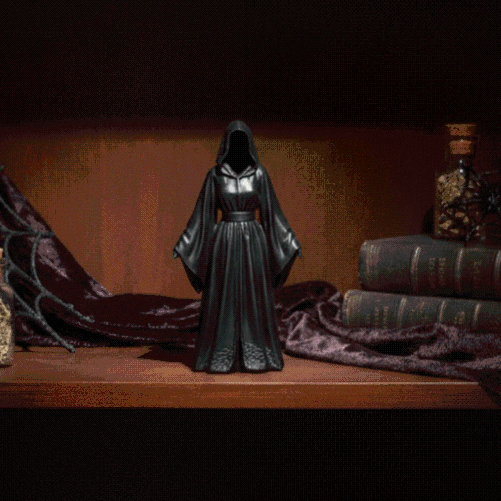 3D Printed Halloween Grim Reaper Matte Finish Miniature Size Gothic Witch Statue Lightweight Durable Retro Style