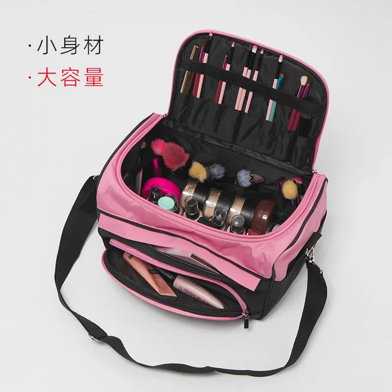 Multi-Compartment Cosmetic Bag for Women Portable Large Capacity Professional Makeup Artist On-Set Storage Bag Permanent Makeup
