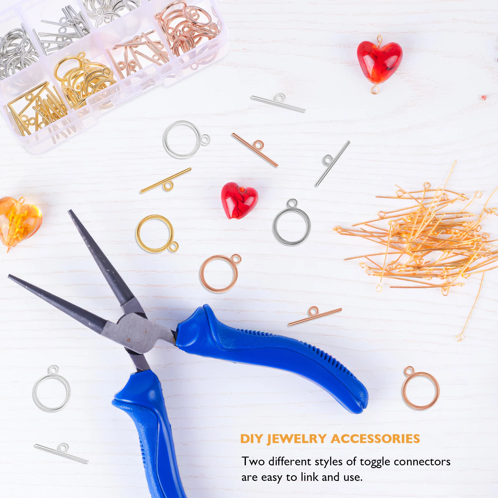 

100Pcs High Quality Alloy Toggle Connectors Diy Jewelry Making Supplies For Necklaces Bracelets Keychains Sweater Chains Anklets