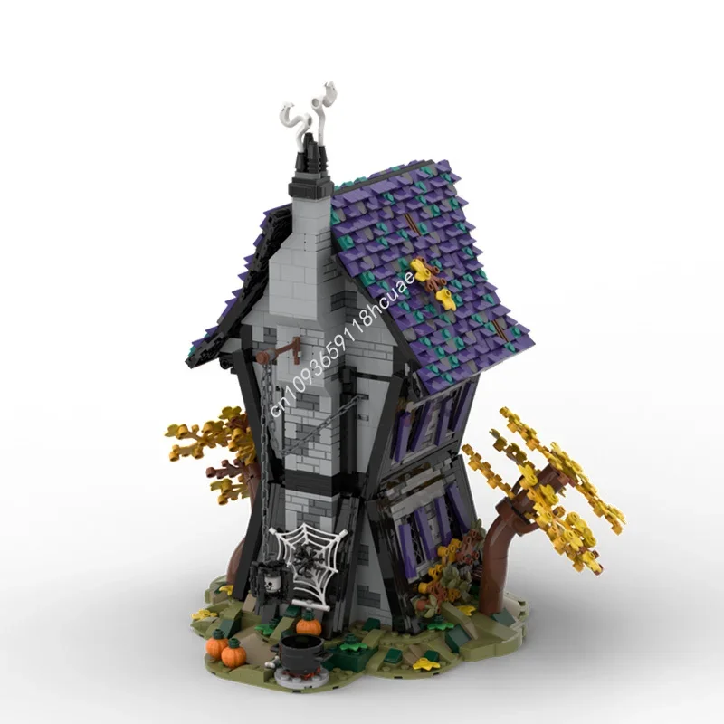مجموعة بناء منزل الساحرات من 1912 قطعة، هدية عيد الهالوين، هدية عيد الميلاد، هدية فريدة للتصميم الذاتي، مصممة لتعزيز إبداع الأطفال وتعليمهم