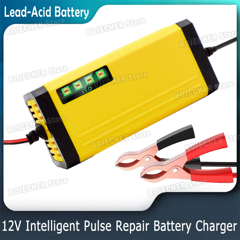 

Адаптеры питания для автомобилей, мотогрузовиков, 12 В, для свинцово-кислотных аккумуляторов, 12 В, 2 А, умное импульсное ремонтное зарядное устройство с дисплеем питания, вилка европейского стандарта и США