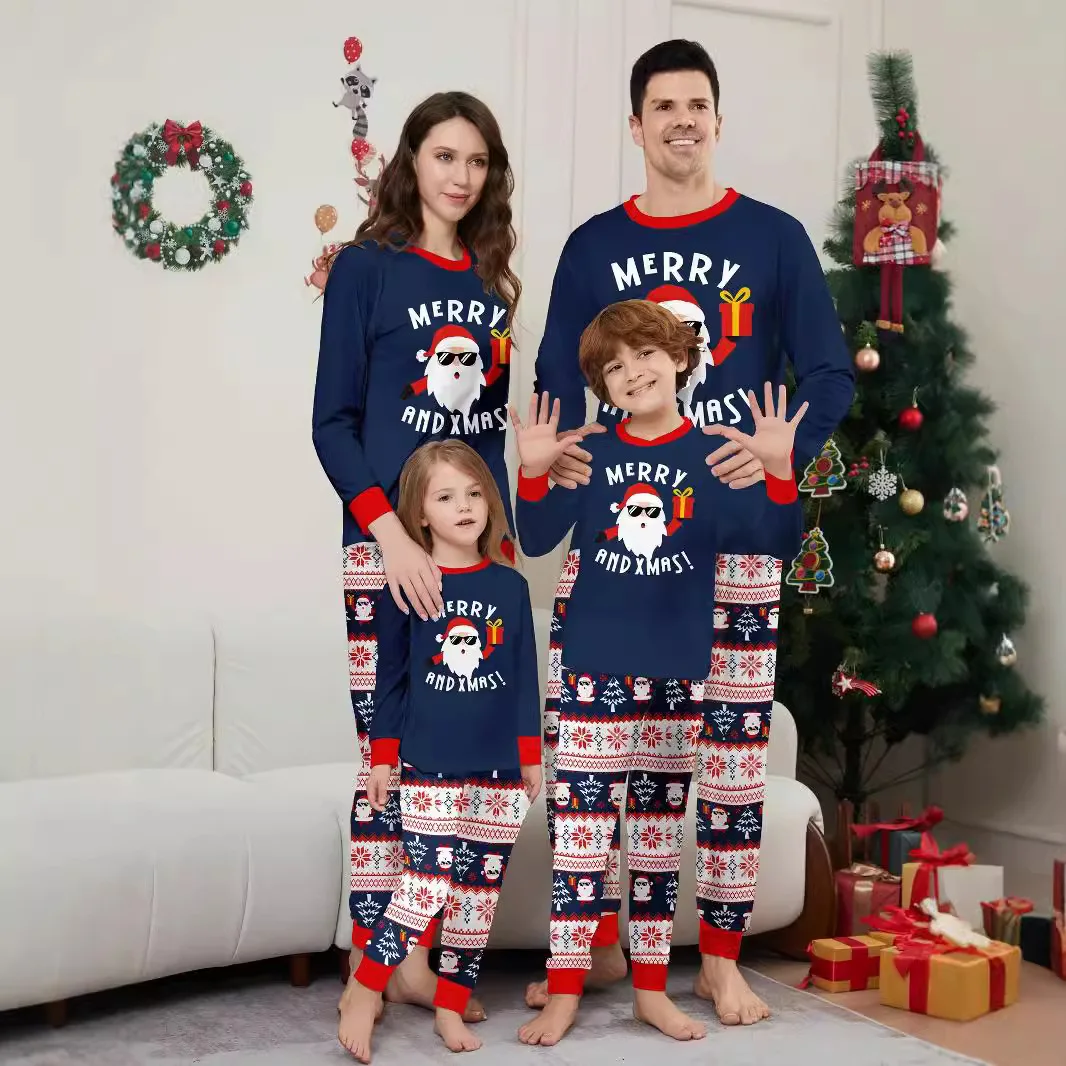 2027 Christmas Family Pajamas Cartoon Bear Print Mom Daughter Dad Son Baby Matching Clothes Loose Soft Sleepwear Xmas Look