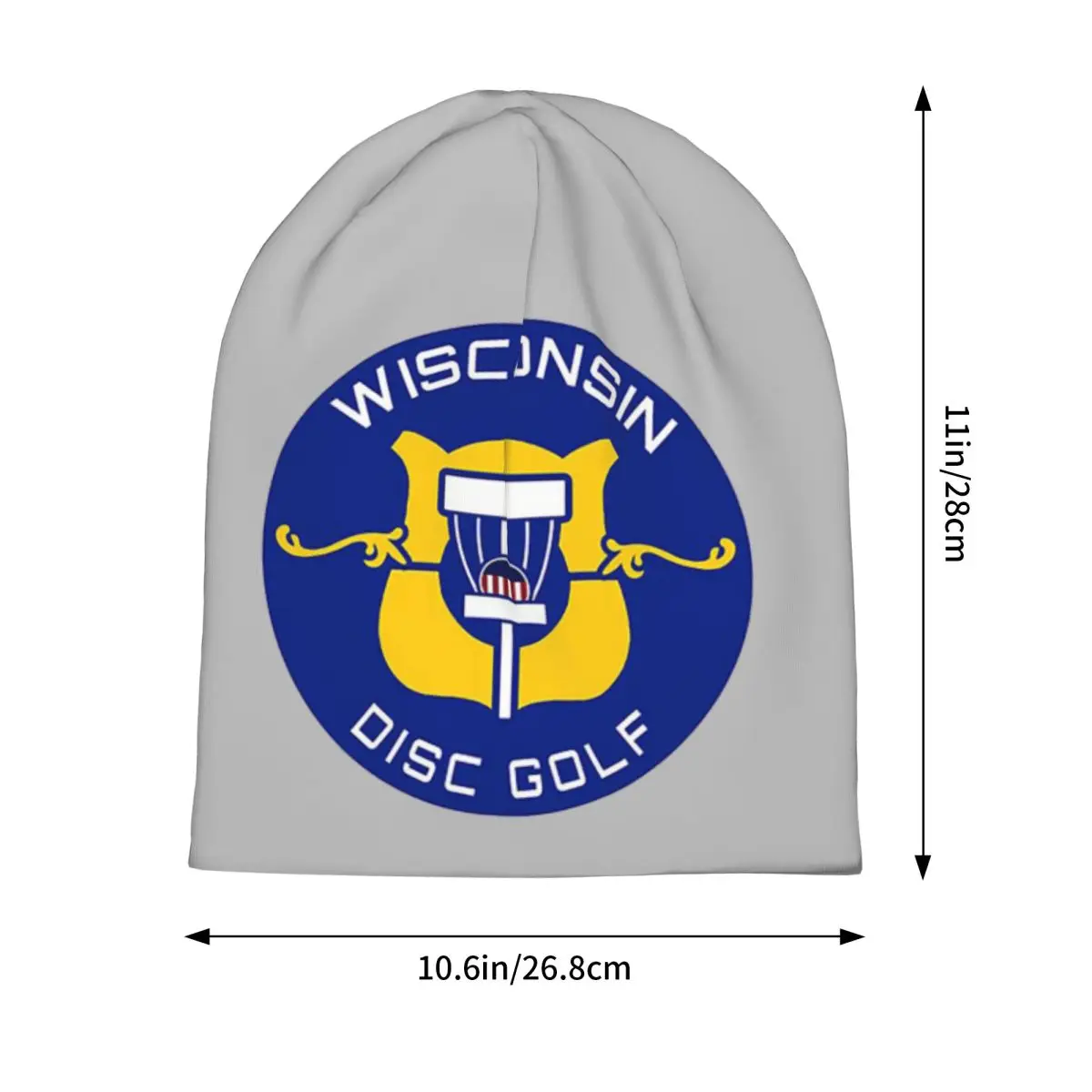 Wisconsin Disc Golf Warm Knitted Cap Hip Hop Bonnet Hat Autumn Winter Outdoor Beanies Hats for Men Women Adult