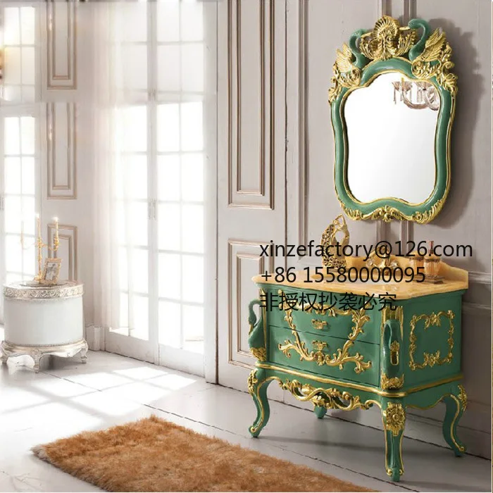 Factory Direct 2026 Top RatedEuropean bathroom cabinet, oak face combination, solid wood , floor-to-ceiling gold-painted bathroo