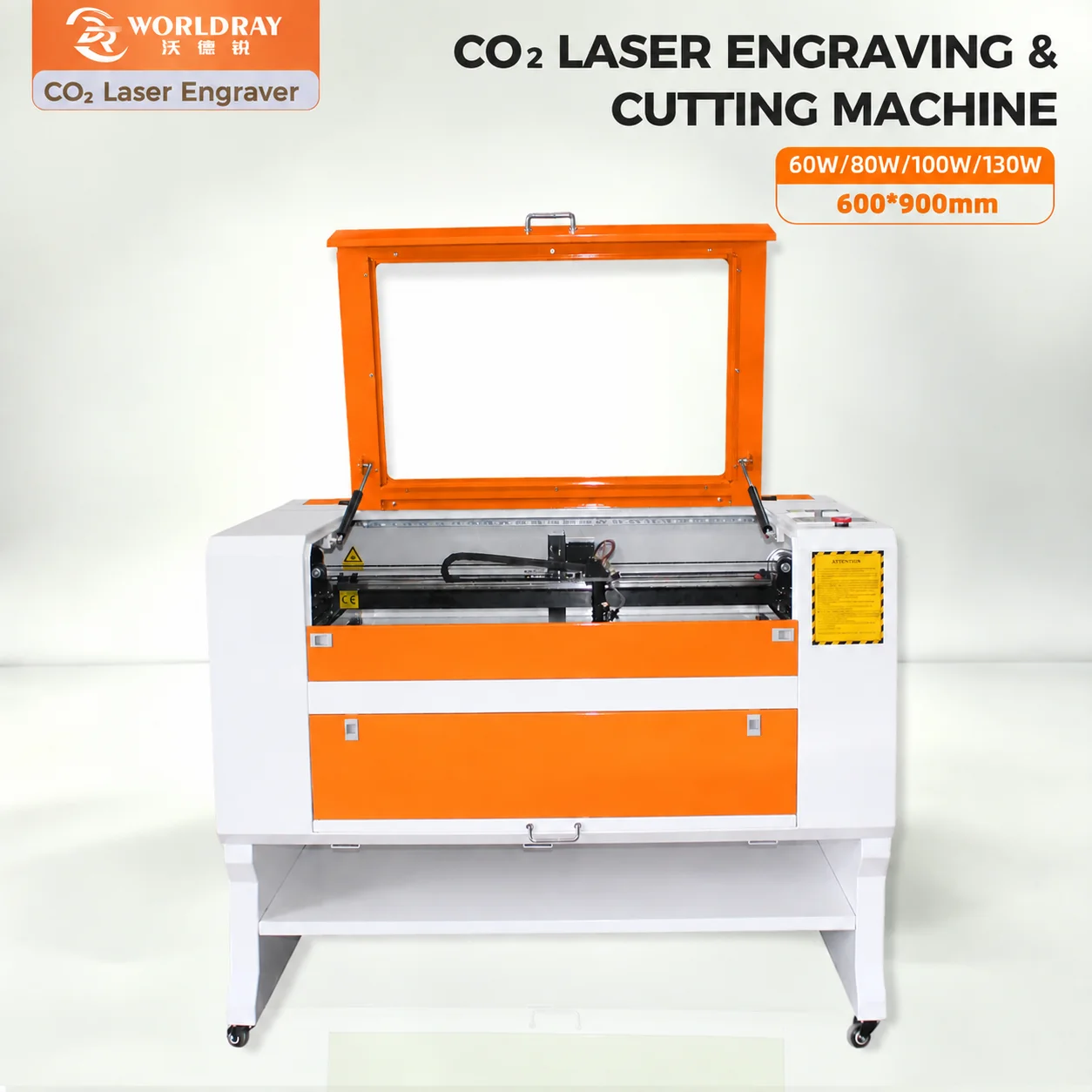 Large Area 9060 CO2 Fiber Laser Engraver and Cutter 60/80/100/130W for Metal Wood Acrylic Plastic Rubber