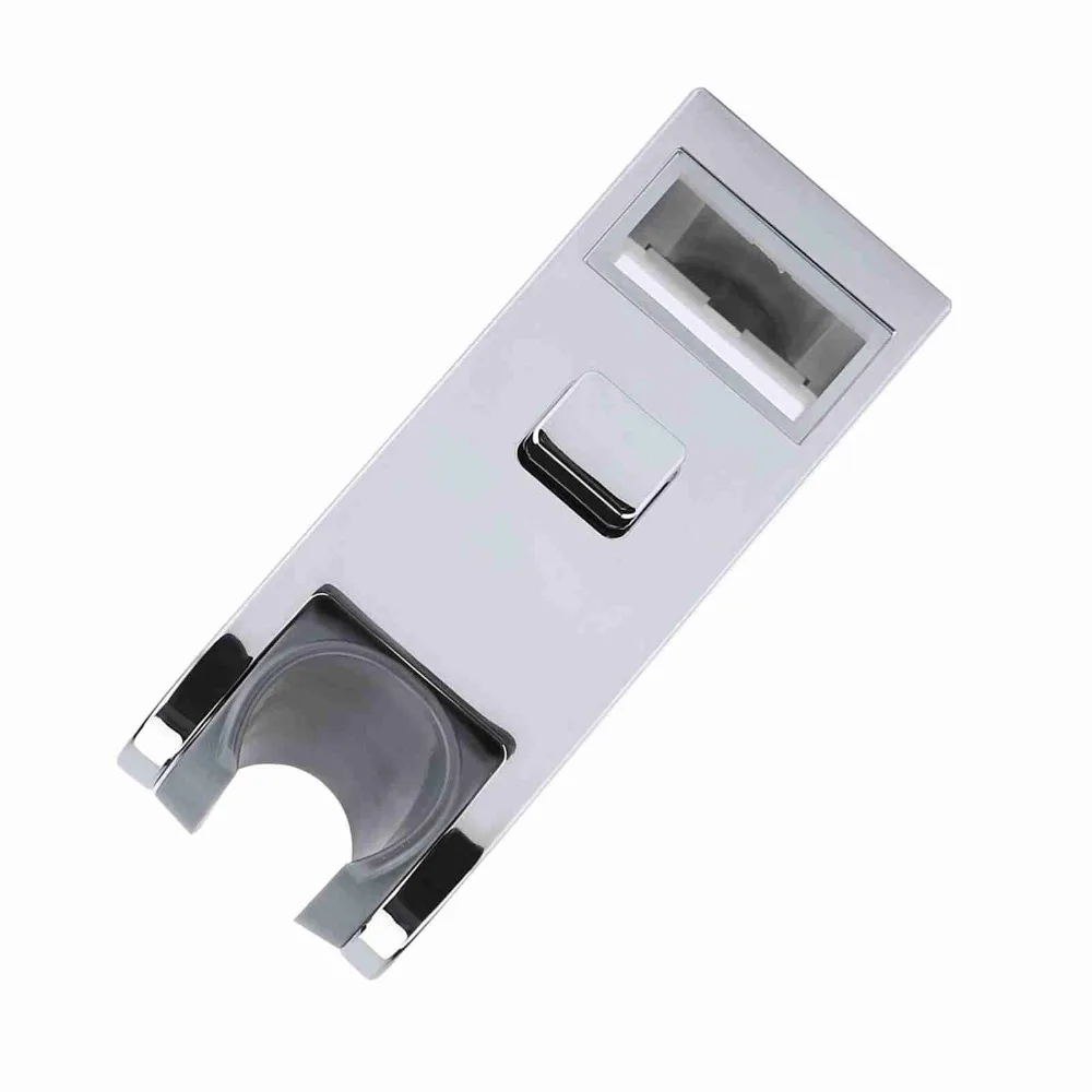 ABS Shower Slider Bar Electroplating Finish No Tools Required Shower Head Holder Silver Adjustable Slider Clamp Replacement