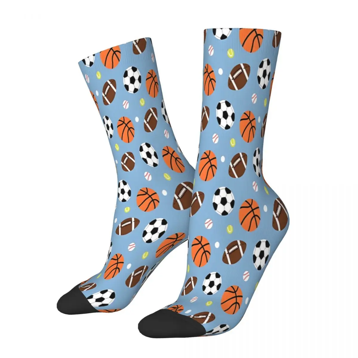 Sport Balls Pattern Basketball Sports Socks Male Mens Women Summer Stockings Printed