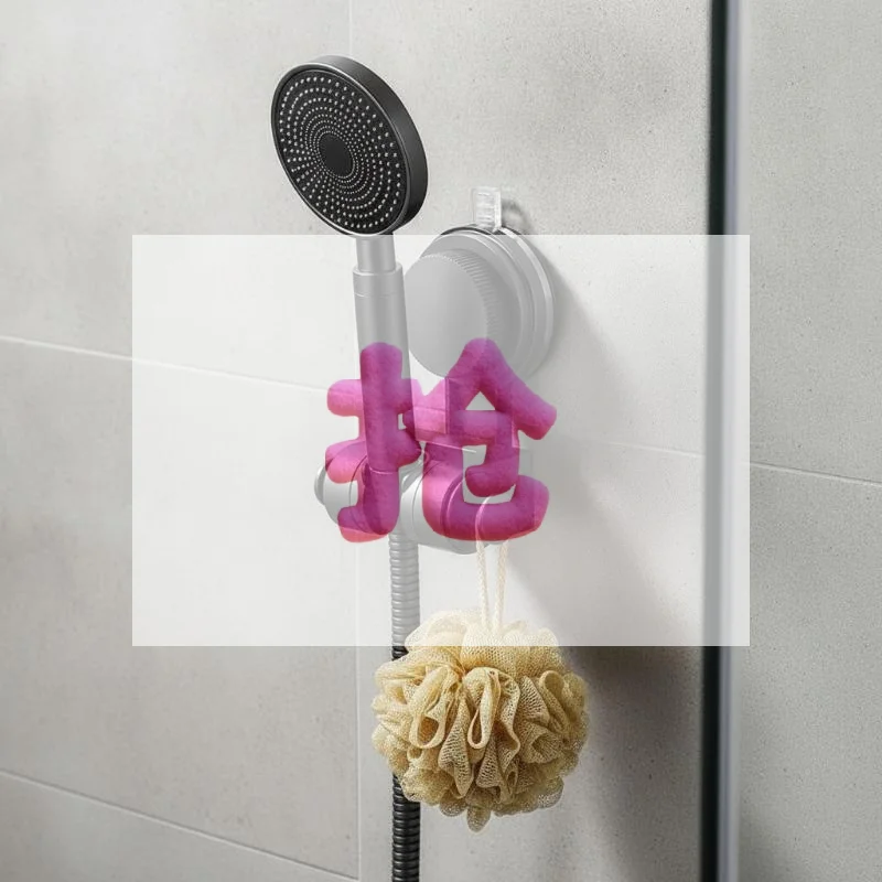 Suction Cup Shower Head Holder No Drill Adjustable Widespread Rotating Bracket Removable Shower Sprayer Mount For Bathroom