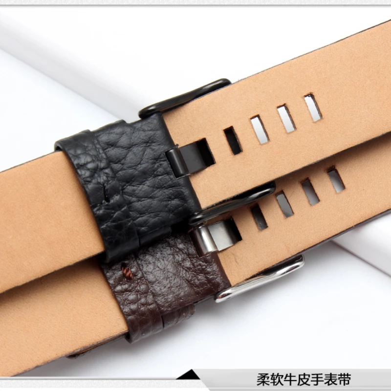 For DIESEL Genuine Leather Strap DZ7311 DZ7332 DZ4318 DZ4323 Watch Band Black Brown white men\'s Bracelet 22mm 24mm 26mm 28mm 30m