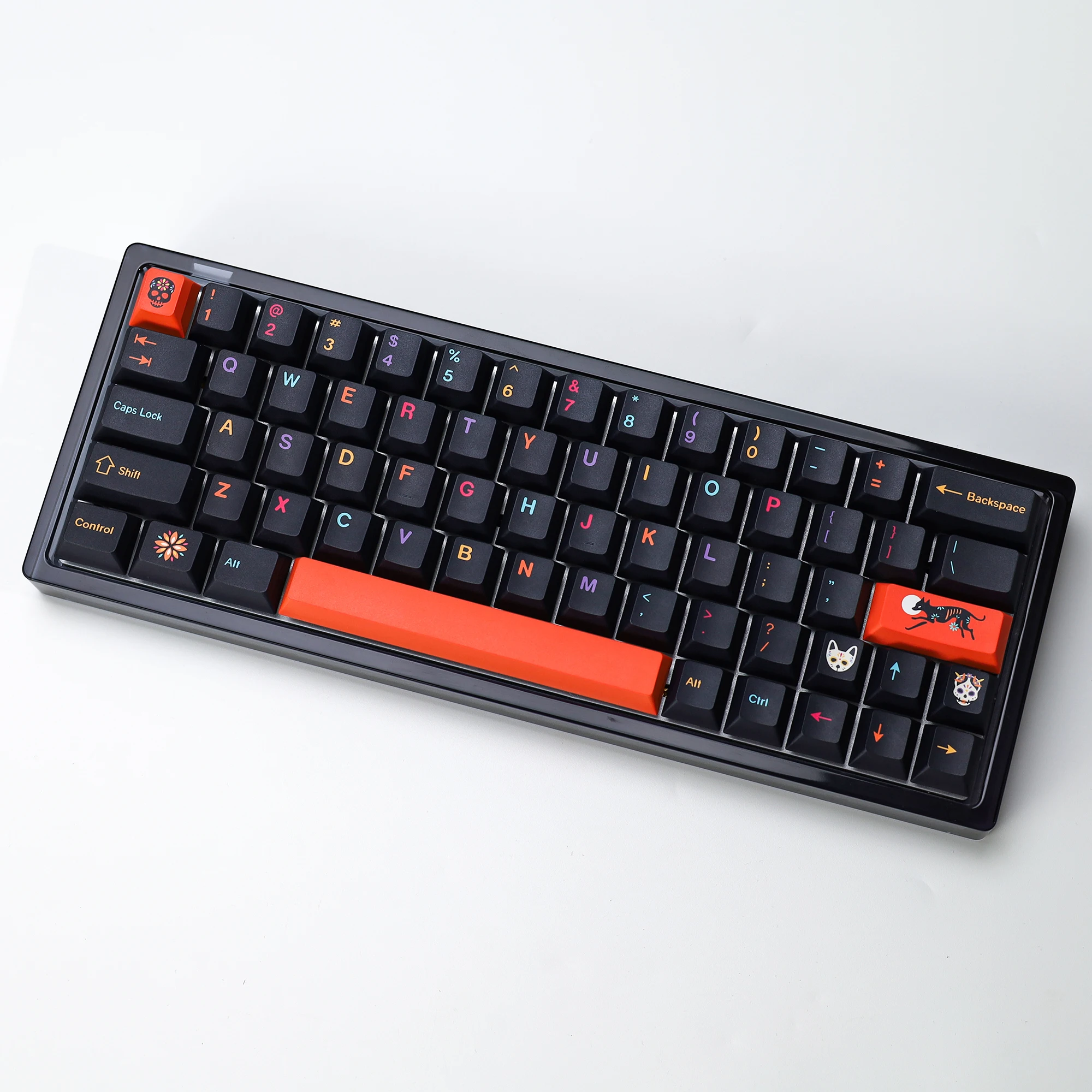 Kbdiy gmk mictlan 143 teclas pbt keycap hangul corante-sub cereja perfil alice iso 7u keycaps para aula 60 teclado mecânico jogos