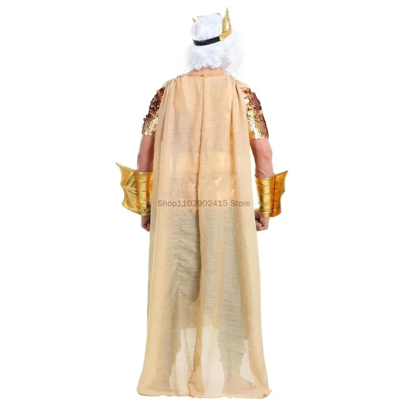 أزياء الهالوين للأساطير اليونانية نبتون كينغ كوين التأثيرية للرجال والنساء وحفلات الكرنفال والحفلات التنكرية للأزواج الفاخرة دكتور إم بي؛ 3's،6.