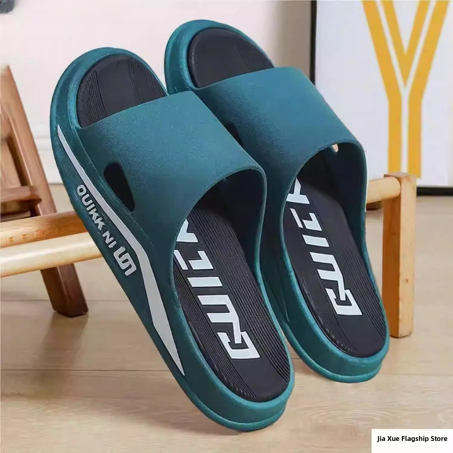 

New Men's Slippers Anti-Slip Deodorant Wear-Resistant Plastic Thick-Heeled Outdoor Sandals Unisex Slip-On Summer Shoes