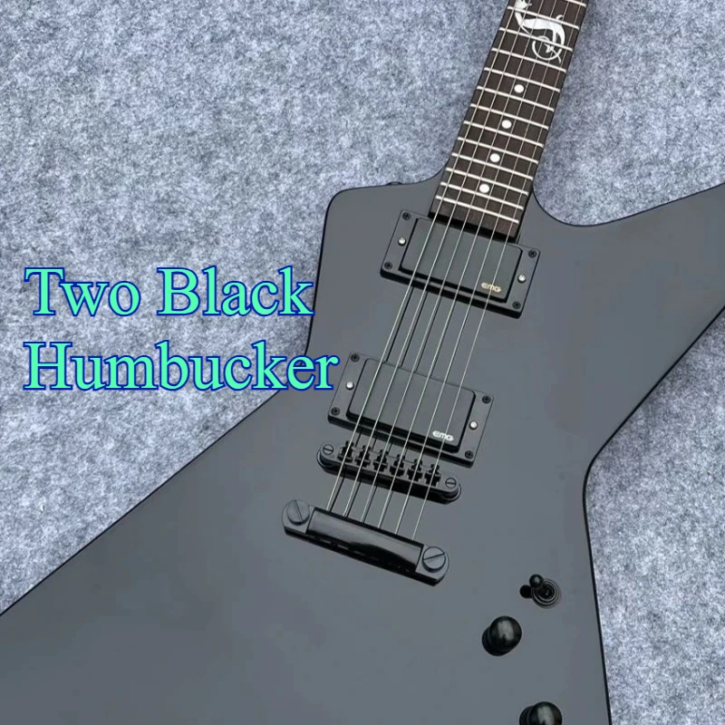 Matte Black E Electric Guitar Two Black Humbucker Ebony Fingerboard Solid Mahogany Body Guitar Beginner Practice Electric Guitar