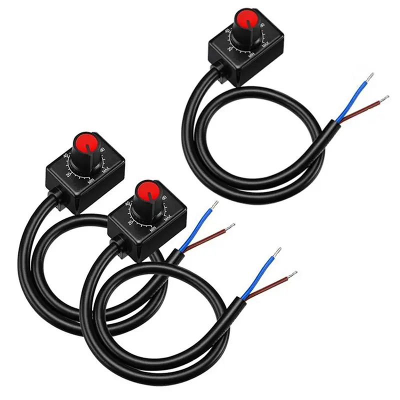 DC 0/1-10V Knob LED Dimmer, Low Voltage Passive Dimmer PWM Dimming For 0-10V Or 1-10V Dimmable Electronic LED Driver 6Pc