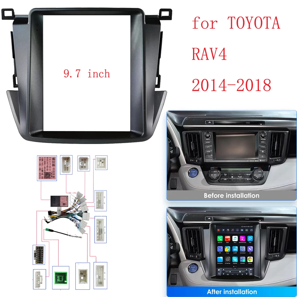 

WQLSK Автомобильный Android 9,7-дюймовый адаптер рамки для TOYOTA RAV4 2013-2017 ДЮЙМОВ ВЕРТИКАЛЬНЫЙ ЭКРАН DVD Монтажная панель Комплект рамки