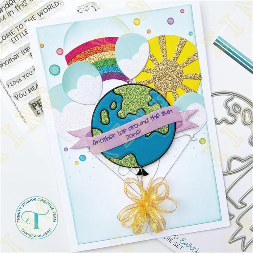 New Earth Banner Simply Sentimental - Hope Metal Cutting Dies Clear Stamps Scrapbook Diary Decoration Embossing Stencil Template