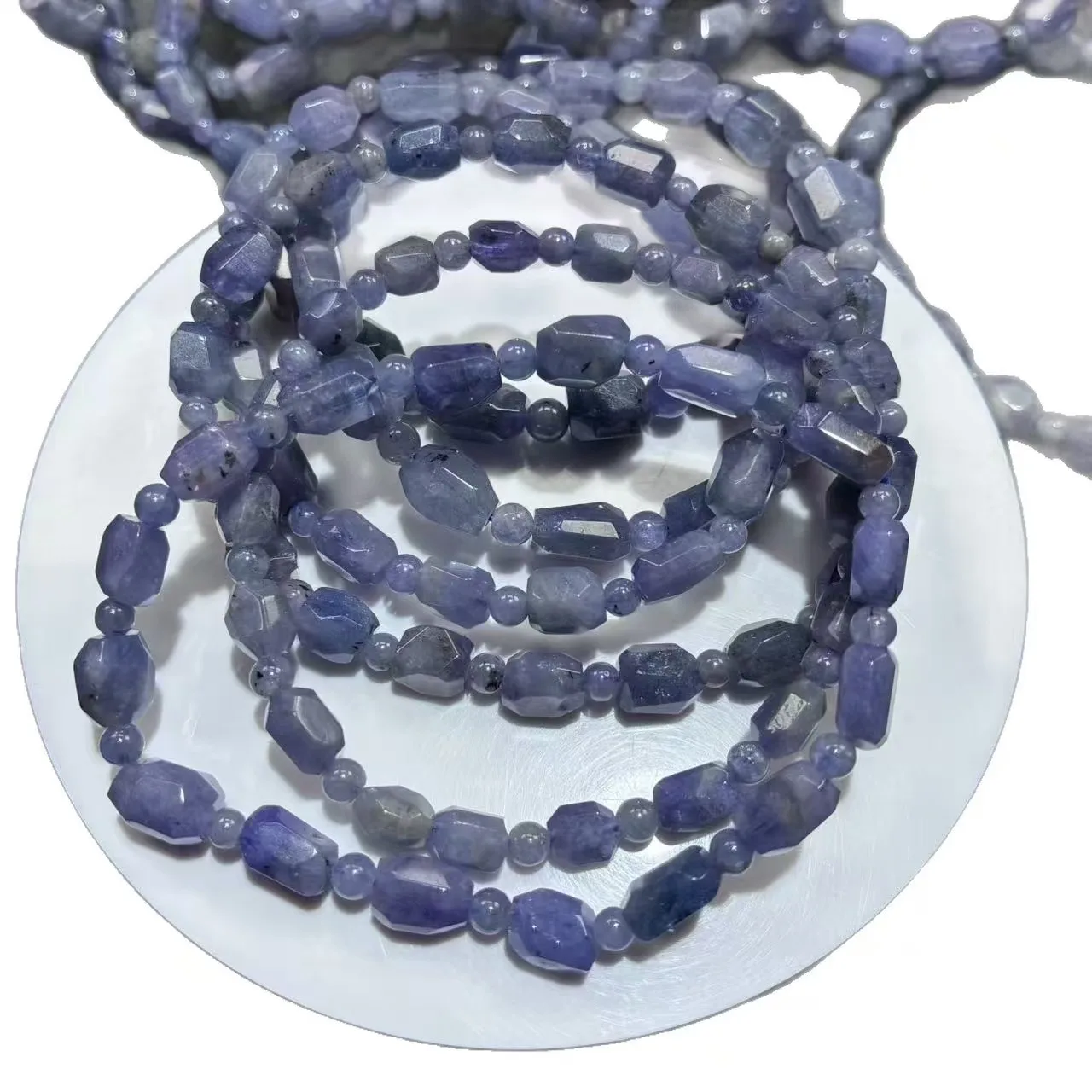 Xingyu Natürliche A+ Tansanit Unregelmäßige Facettierte Glatte Runde Lose Perlen Schmuck DIY Zubehör, Armband-Perlen Geschenk – Detail 3