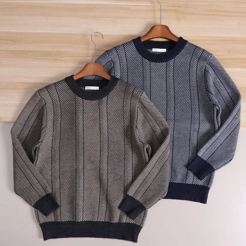 

Вязаный длинный свитер из смешанной шерсти премиум-класса с круглым вырезом Ne для мужчин, цвет Blo, повседневный удобный теплый свитер из смеси полиэстера