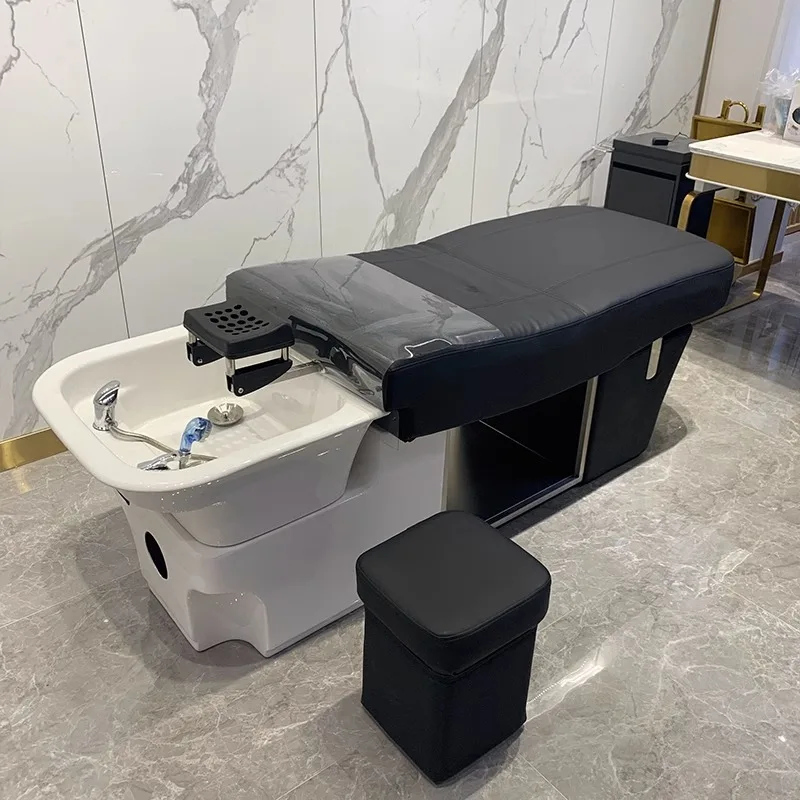 Honggang Stainless Steel Design Shampoo Bed Luxury Sofa Cushion Design Comfortable Shampoo Bowl Chair