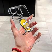 The Simpsons Disney Clear Hard Phone Case for iPhone 16 Pro 13 Pro Max 14 15 Pro Max 11 12 Transparent Cover