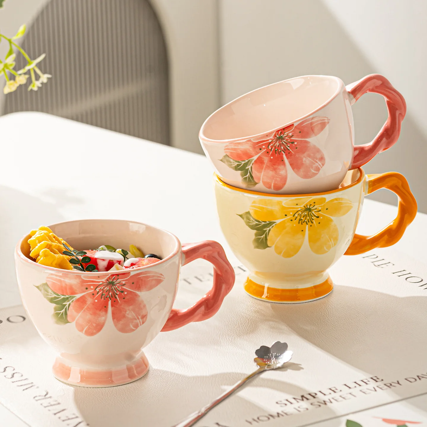 

ZML mug ceramic household coffee cup large capacity drinking cup
