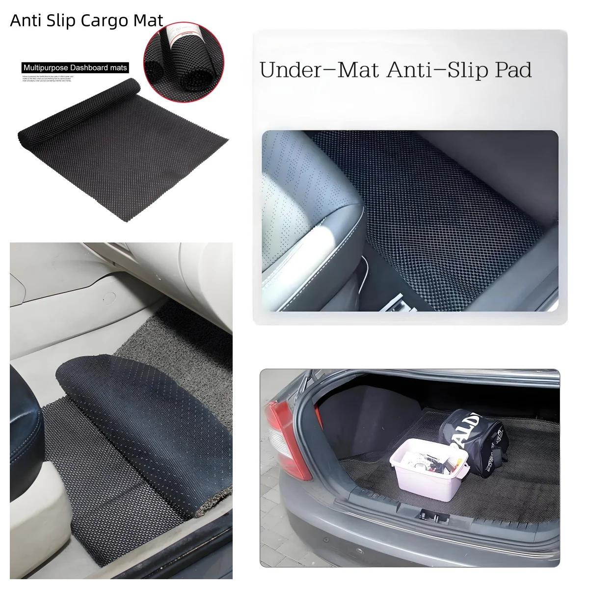 

Universal DIY Cuttable Car Trunk Anti-Slip Mat PVC Mesh Grid Pad Non-Slip Cargo Grip Liner for Auto Floor Dashboard Stop Sliding