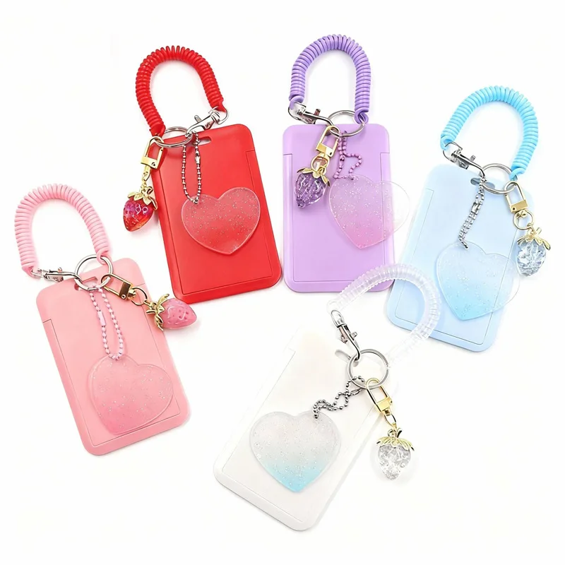 

Student ID Card Holder with Lanyard Bus Metro Pass Protective Sleeve Keychain for Ins Style School Meal Card Key Card Access