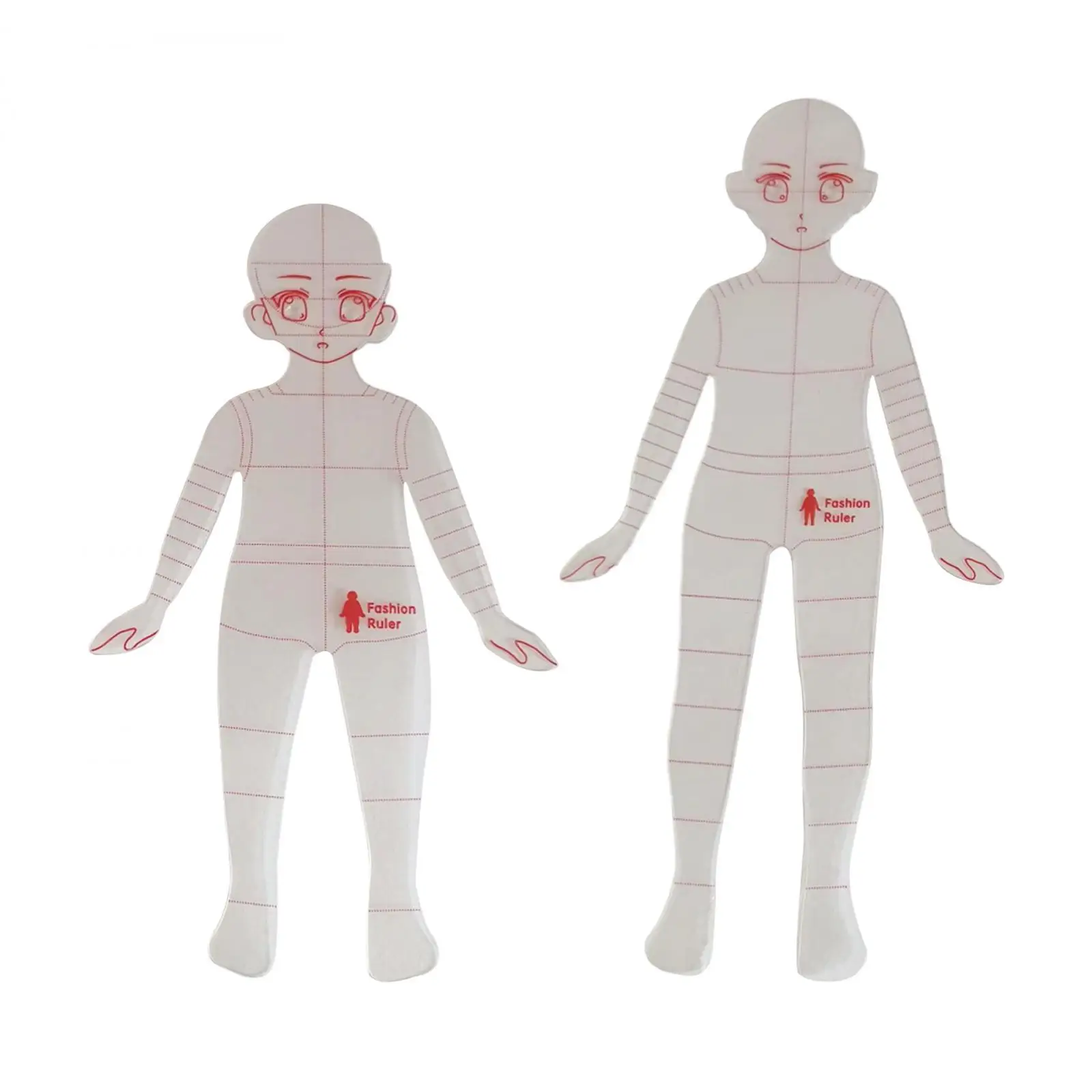 2Pcs Fashion Drawing Template Ruler Clear Models Fashion Illustration Rulers