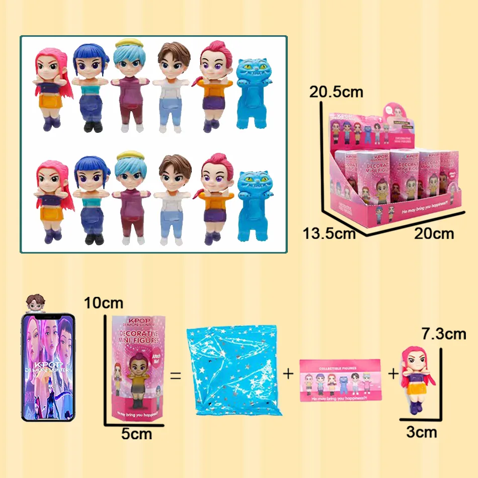 Anime Kpop Demon Hunters Figurka Model Seria Blind Box Dekoracja na Biurko Zabawka Statuetki Ozdoba na Halloween Boże Narodzenie Prezent dla Dzieci