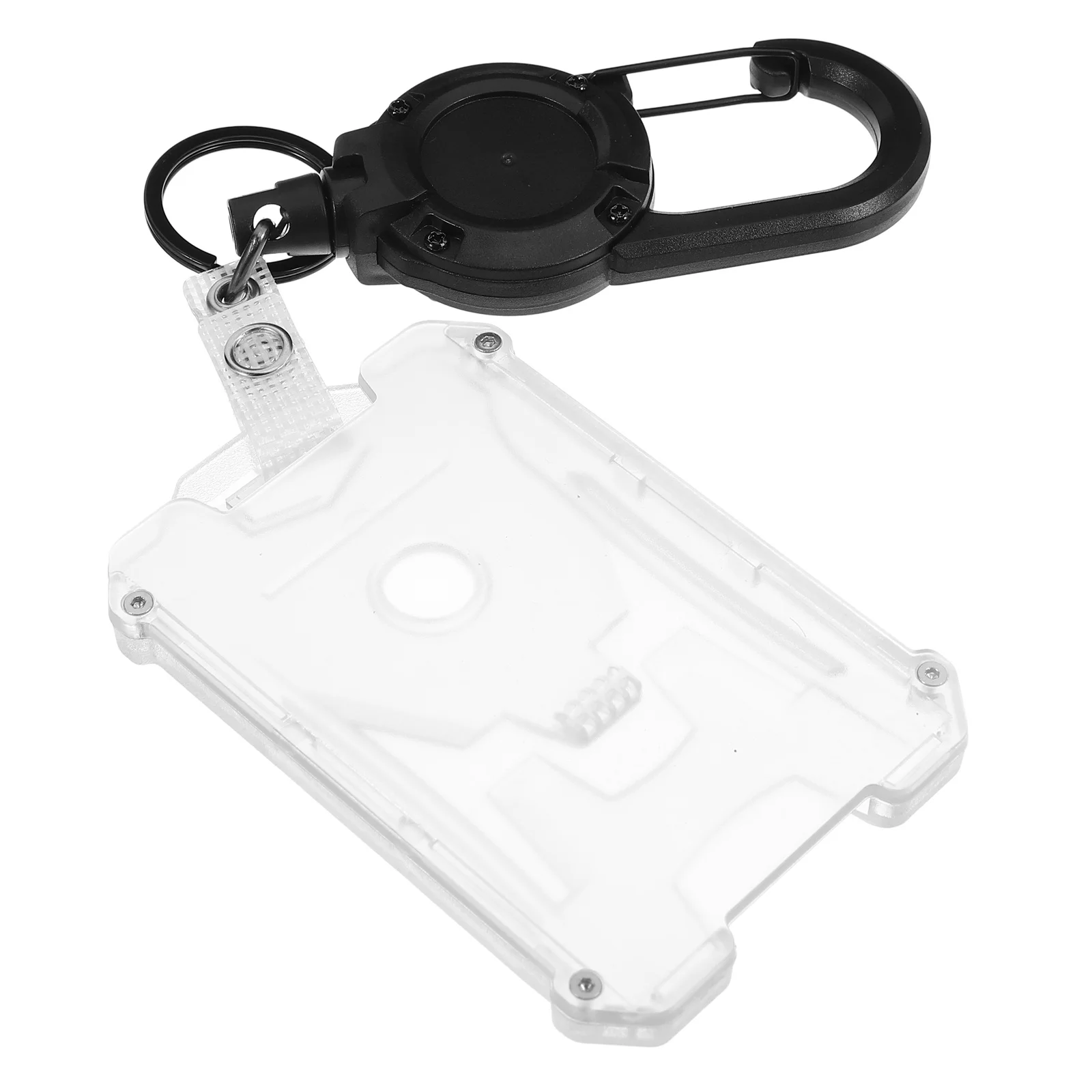 

1 set Id Badge Holder Vertical Name Card Protector Retractable Clip Abs Pc Material Lanyard Id Holder For Nurse Office