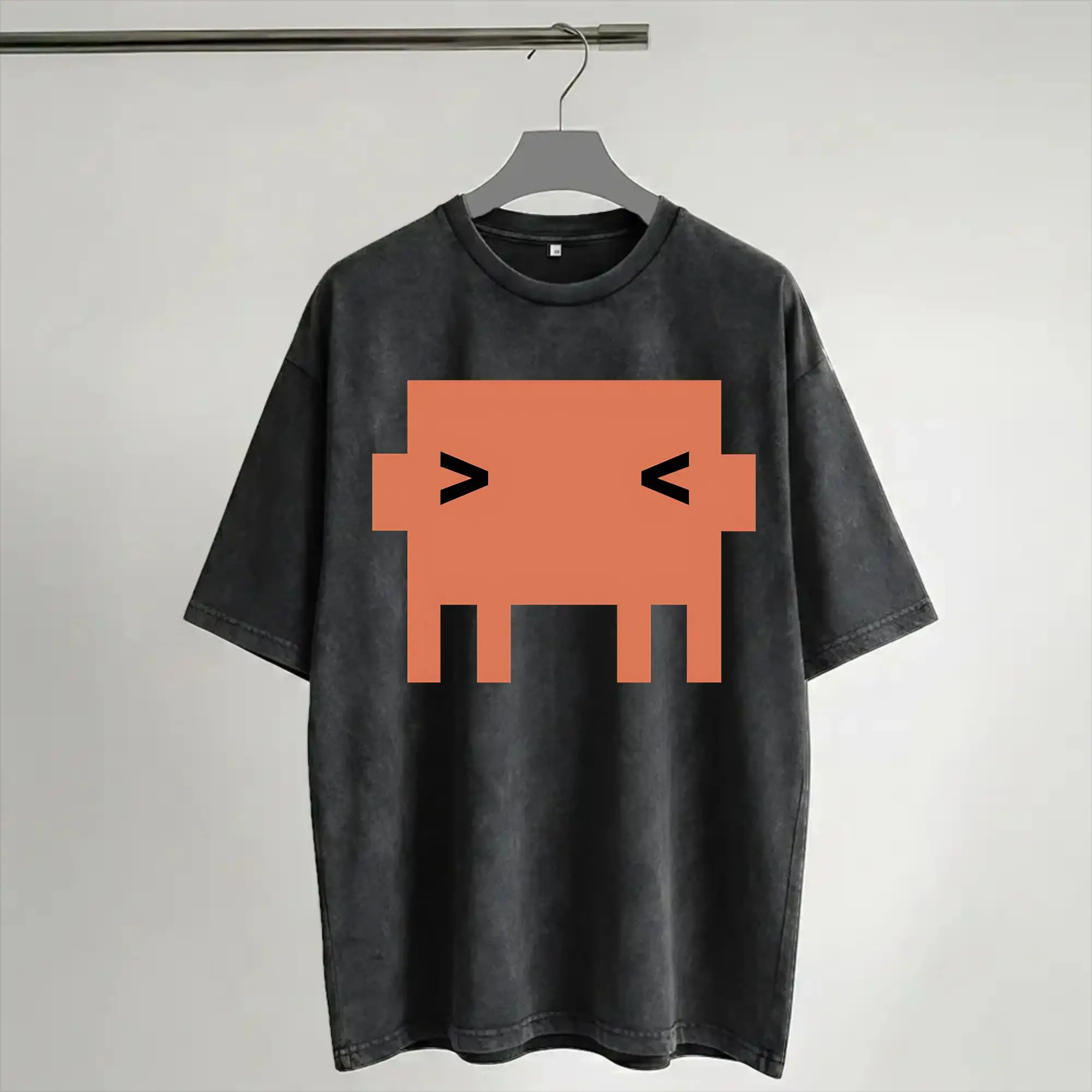 Harajuku Washed Shirt Claude Code Merch Vintage T-Shirts Oversize  Streetwear Cotton Summer Tops Tees