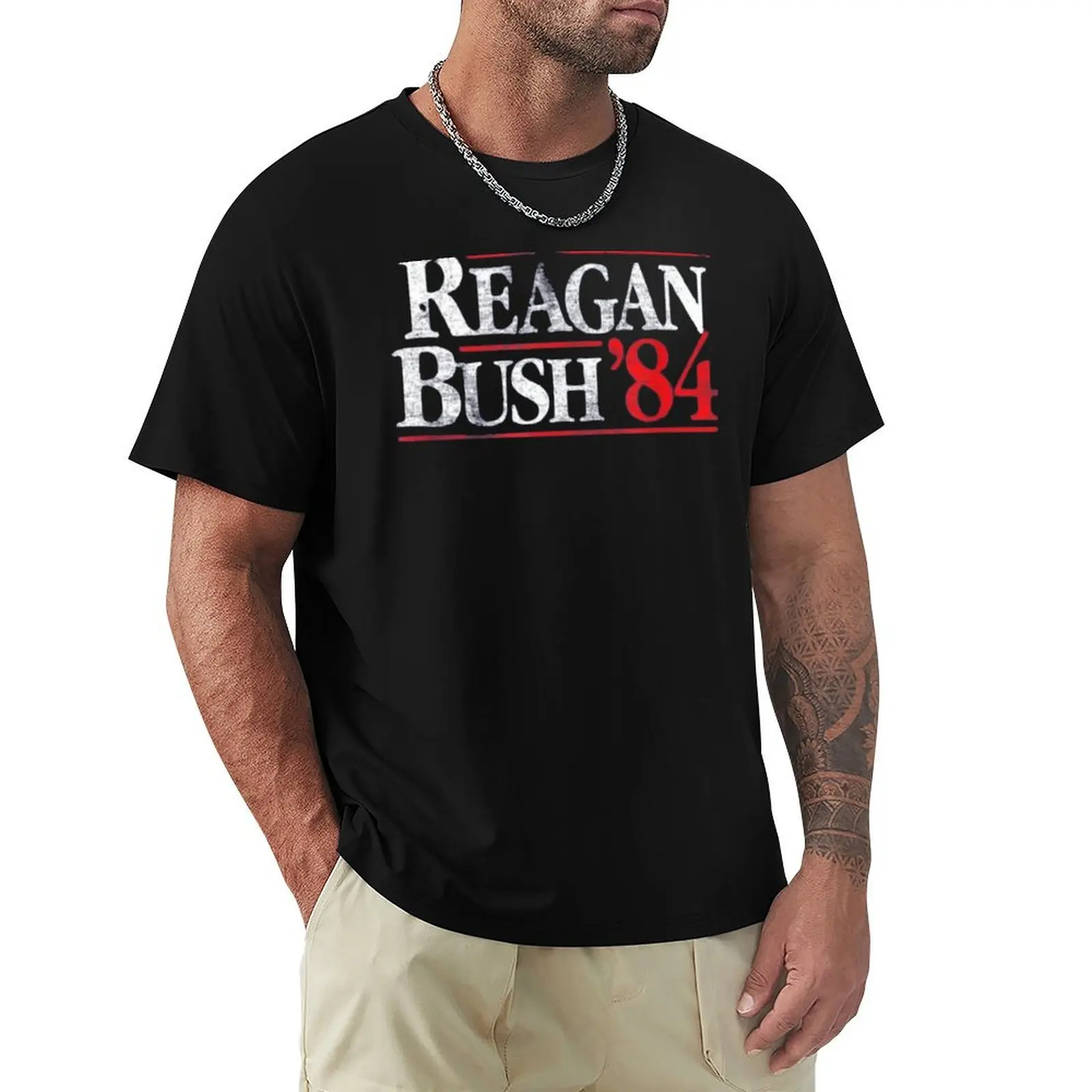 

Reagan Bush 84 T-Shirt cotton man t-shirts Clothing mens t shirt
