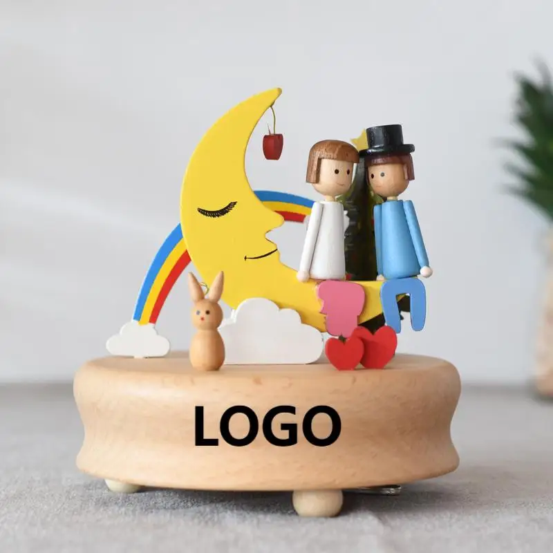 

Custom Logo Yunsheng Movement Round 18 Note Music Box Beech With Switch For Valentines Day