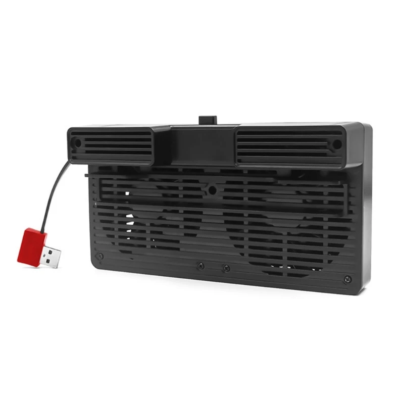 Host Base Cooling Fan Double Fan 2 Modes Adjustable with Dustproof Back Cover for Game Console Display Shelf